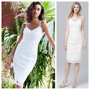 WHBM Sleeveless White Lace Sheath Dress 2